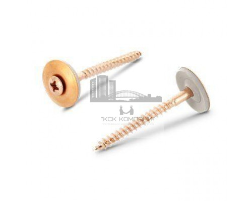 Art. 9168 A2-Cu 4,5X60 Z Шуруп по дереву с полупотайной головой с закрепленной EPDM-шайбой (20 мм), шлиц PZ