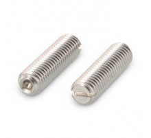 DIN 438 AISI 303 M 2,5X12 Винт установочный с засверленным концом и прямым шлицем нержавеющий