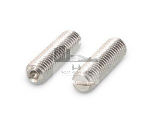 DIN 438 A4 M 6X12 Винт установочный с засверленным концом и прямым шлицем нержавеющий