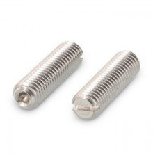 DIN 438 A2 M 10X12 Винт установочный с засверленным концом и прямым шлицем нержавеющий