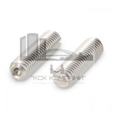 DIN 438 AISI 303 M 3X18 Винт установочный с засверленным концом и прямым шлицем нержавеющий