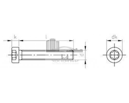 ISO 14580 A2 M2,5X3 TX8 Винт с низкой цилиндрической головой и звездообразным шлицем TORX
