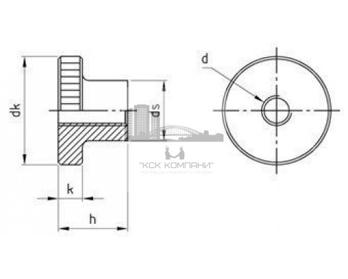 DIN 466 AISI 303 M 3 Гайка нержавеющая высокий тип с накатанной головкой high type