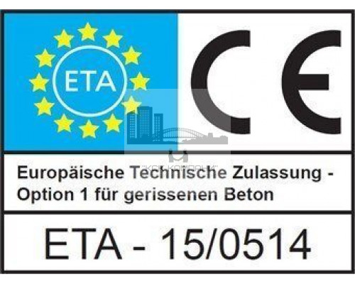 12X160/52 M12 Art. 9001 A4 A/F 9 Болты нержавеющие ETA-06/0124 с шестигранным концом для бетона  купить в Москве