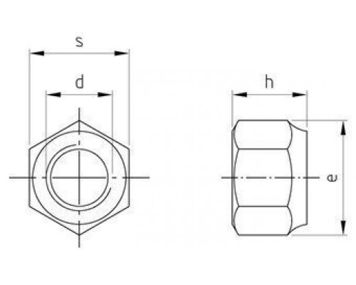 DIN 982 М24 SW36 DIN 982 A4 Гайка нержавеющая высокий тип самоконтрящаяся шестигранная