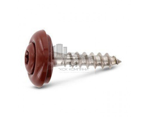 Art. 9087 A2 4,5X35 TX20 - RAL 3009 Шуруп c полупотайной головкой и двухсоставной шайбой, со свободной EPDM прокладкой и звездообразным шлицем TX (TORX) нержаве  купить в Москве