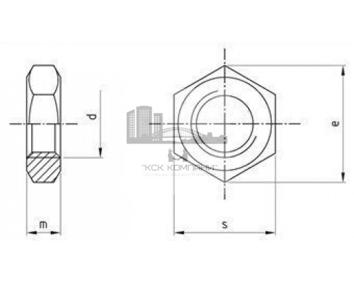 М8 SW13 A2 Гайка нержавеющая шестигранная низкая