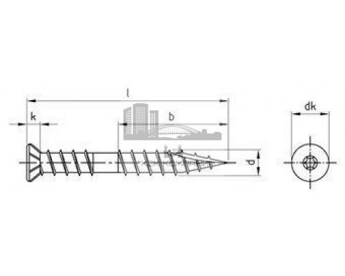 Art. 9143 A2 5,3X40 TX20 Саморез с потайной головой для террасной доски нержавеющий  купить в Москве