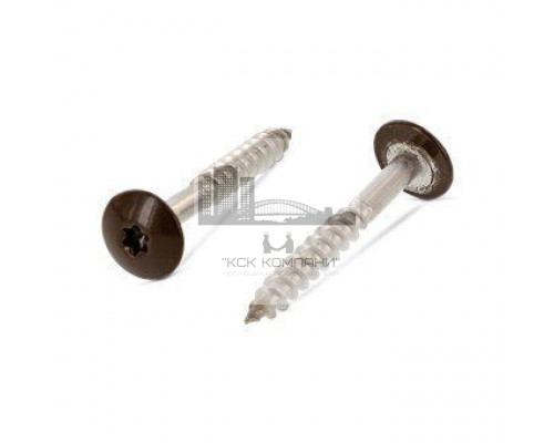 Art. 9086 A2 4,8X25 TX20 - RAL 8014 Саморез с расширенной низкой полукруглой головкой, неполной резьбой и звездообразным шлицем TX