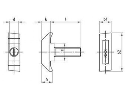 M 8X60 Art. 9094 A4 Болт нержавеющий для профиля с Т-образной головкой
