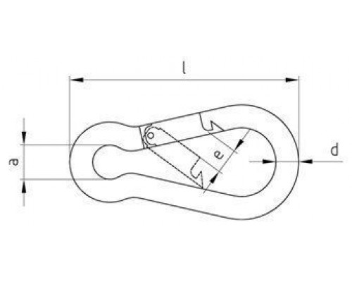 Art. 9075 A4 8X80 Карабин пружинный нержавеющий