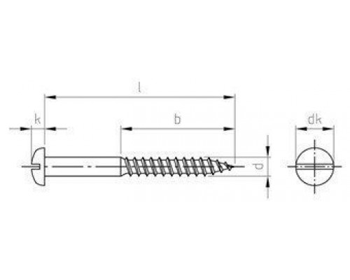 DIN 96 A2 5,0X80 Шуруп нержавеющий с полукруглой головой по дереву