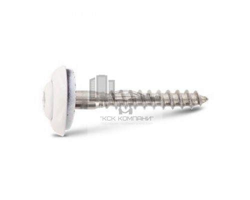 Art. 9087 A2 4,5X80 TX20 - RAL 9010 Шуруп c полупотайной головкой и двухсоставной шайбой, со свободной EPDM прокладкой и звездообразным шлицем TX (TORX) нержаве  купить в Москве