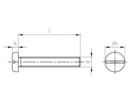 DIN 85 A4 M 8X12 Винт с цилиндрической скругленной головой и прямым шлицем нержавеющий