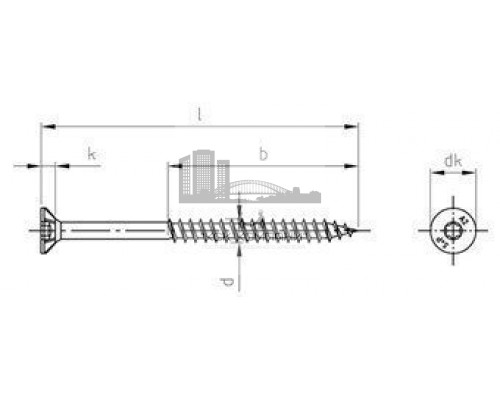 Art. 9047 A4 10,0X160/80 TX40 Саморез универсальный с потайной головой и шлицем TORX нержавеющий  купить в Москве