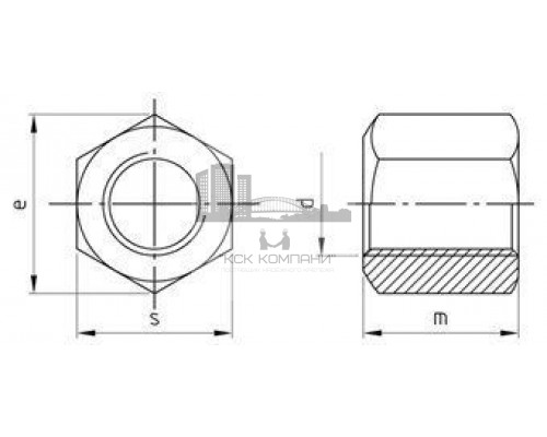 DIN 6330 М6 SW10 A2 Гайка нержавеющая шестигранная, тип В, высокая 1,5 d