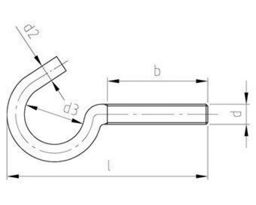 Art. 9081 A2 M6X60 Винт крюк с метрической резьбой