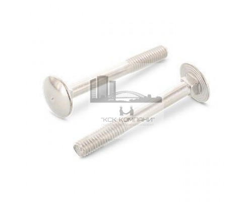 M10X55 DIN 603 A4 Болт нержавеющий с квадратным подголовком с неполной резьбой и полукруглой головкой