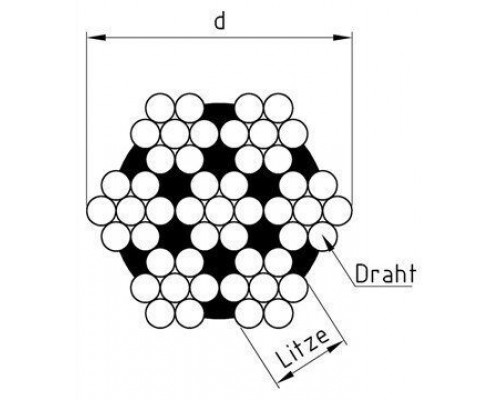 DIN 3055 A4 3,0 мм Трос полужесткий с плетением 7х7 нержавеющий