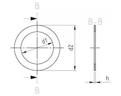 DIN 988 A2 6X12X0,5 Шайбы подгоночные плоские DIN 988 A2 6X12X0,5 Шайбы подгоночные плоские