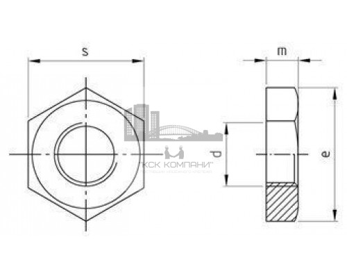 DIN 431 SW46 A2 Гайка нержавеющая трубная согласно DIN ISO 228 с резьбой