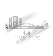 DIN 7504 A2 O 4,8X80 H Саморез самонарезающий сверлоконечный с потайной головой и крестообразным шлицем PH (Phillips), форма "О" нержавеющий