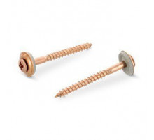 Art. 9067 A2-Cu 4,5X30 Z Шуруп по дереву с полупотайной головой с закрепленной EPDM-шайбой (15 мм), шлиц PZ