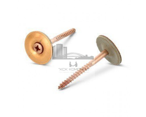 Art. 9069 A2-Cu 4,5X20 Z Шуруп по дереву с полупотайной головой с закрепленной EPDM-шайбой (25 мм), шлиц PZ