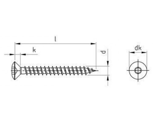 Art. 9046 A4 6,0X80 TX25 Cаморез универсальный с полупотайной головой и шлицем TORX нержавеющий