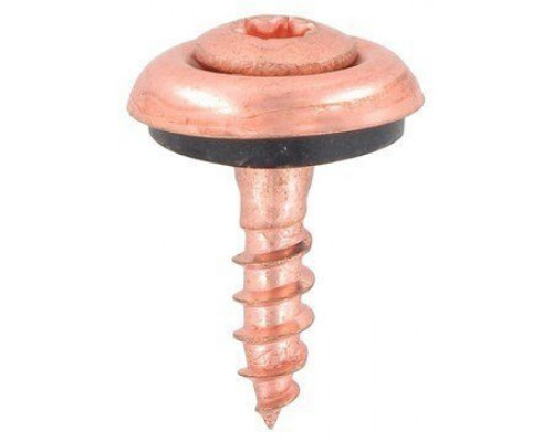Art. 9167 A2-Cu 4,5X30 Z Шуруп по дереву с полупотайной головой с незакрепленной EPDM-шайбой (15 мм), шлиц PZ