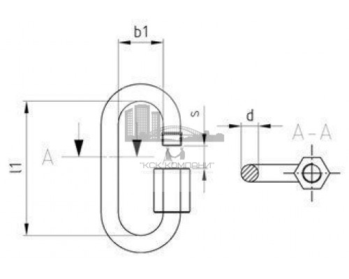 Art. 9077 A4 6 Карабин винтовой с резьбовой муфтой нержавеющий  купить в Москве
