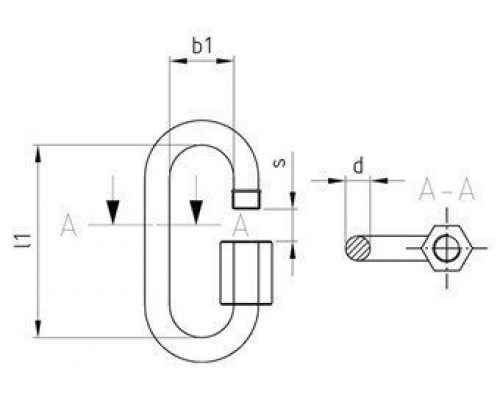 Art. 9077 A4 4 Карабин винтовой с резьбовой муфтой нержавеющий
