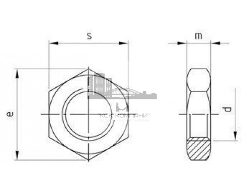 DIN 936 М39 SW60 A4 Гайка нержавеющая шестигранная с крупной резьбой низкая