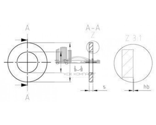 NF E 25-514 A4 M6 Шайба плоская форма "M" нержавеющая