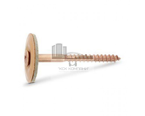 Art. 9069 A2-Cu 4,5X60 Z Шуруп по дереву с полупотайной головой с закрепленной EPDM-шайбой (25 мм), шлиц PZ  купить в Москве