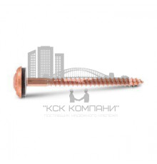 Art. 9187 A2-Cu 4,5X35 TX20 Шуруп по дереву с полупотайной головой с отдельной EPDM-шайбой (15 мм), шлиц TX