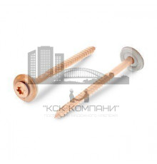 Art. 9287 A2-Cu 4,5X35 TX25 Шуруп по дереву с полупотайной головой с закрепленной EPDM-шайбой (15 мм), шлиц TX