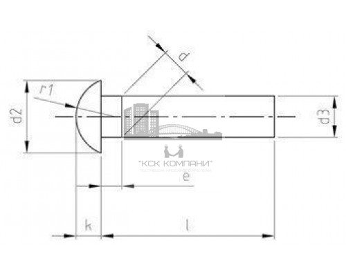 Заклепка 2х16мм DIN 660 A2 нержавеющая с полукруглой головкой, забивная (под молоток)
