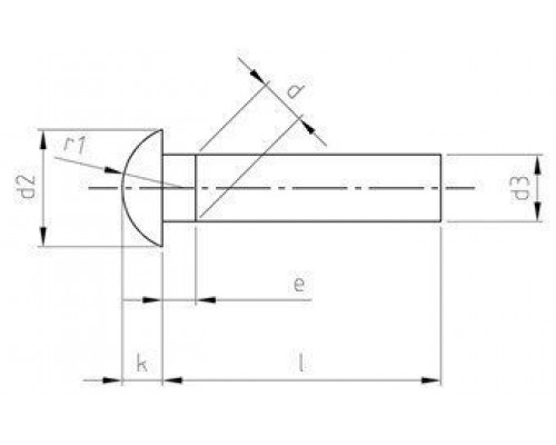Заклепка 3х8мм DIN 660 A4 нержавеющая с полукруглой головкой, забивная (под молоток)