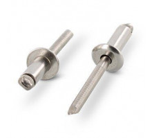 Заклепка ISO 15983 A4/A4 6,4X18 нержавеющая вытяжная, открытый конец, рифленая оправа со стандартным бортиком