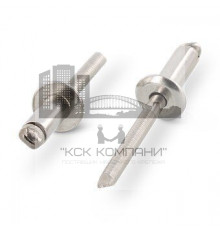 Заклепка ISO 15983 A2/A2 3,2X8 нержавеющая вытяжная, открытый конец, рифленая оправа со стандартным бортиком