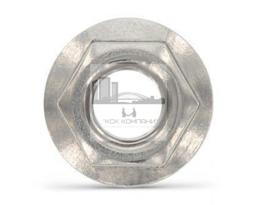 DIN 6923 М12 SW18 A4 Гайка нержавеющая, шестигранная, фланцевая без зазубрин