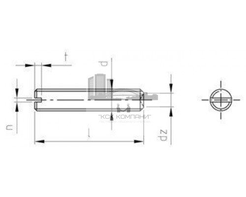 DIN 438 A2 M 12X16 Винт установочный с засверленным концом и прямым шлицем нержавеющий