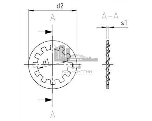 DIN 6797 A2 J 8,4 Шайбы тип J с внутренними зубьями стопорные пружинные