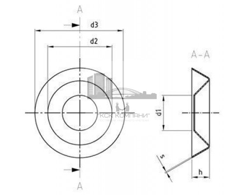 NF E 27-619 A2 3 Шайба-розетка с полупотайной или потайной головкой для винтов и саморезов