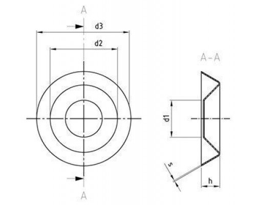NF E 27-619 A2 8 Шайба-розетка с полупотайной или потайной головкой для винтов и саморезов