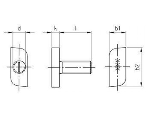 M 10X25 Art. 9096 A4 Болт нержавеющий для профиля 38/17 с Т-образной головкой