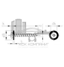 Art. 9066 A2 C 3,9X32 TX15 RAL 7016 Саморезы для подоконников с крупной резьбой и подкладной шайбой из полиамида, шлиц TX