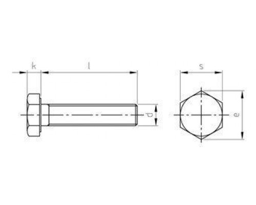 M10X1,25X30 DIN 961 A2 Болт с мелкой резьбой и шестигранной головой M10X1,25X30 DIN 961 A2 Болт с мелкой резьбой и шестигранной головой