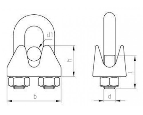 DIN 741 A4 6 Зажим для каната нержавеющий (аналог DIN 741)
